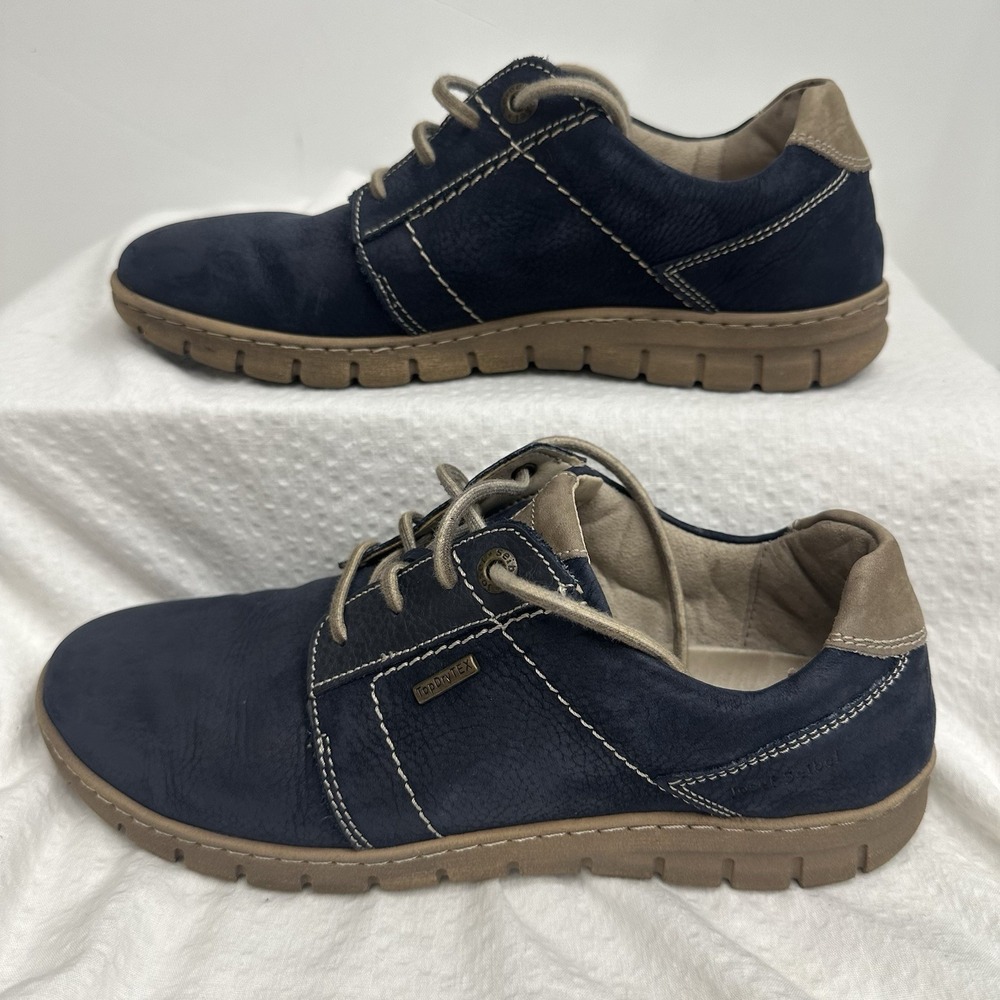41 Josef Seibel Steffi 59 Waterproof Navy Blue Leather Casual Sneaker 10 Womens - Picture 7 of 14